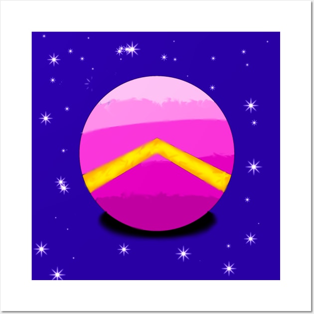 The pink planet with v Wall Art by Simple only